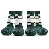 Calcetines para Perros - 2 Pares con Desodorización y Tratamiento Antibacteriano - Antideslizantes, Lavables y Ajustables para Proteger Las Patas (L: 2,36'-6cm)
