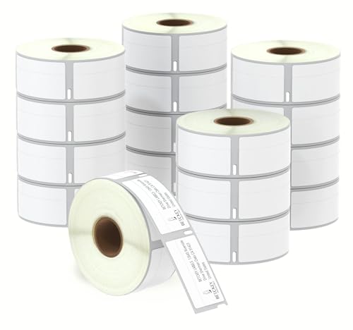 Étiquettes codes-barres compatibles Dymo 1,9 x 5,7 cm lot de 16 rouleaux pour l'organisation de bureau