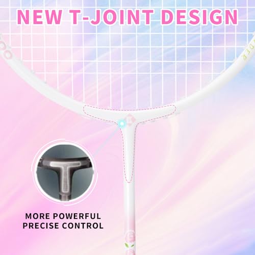 Badminton Racket Set with 2 Carbon Shaft Rackets, 3 Shuttlecocks, 2 Overgrips and 1 Racket Bag - 82g Lightweight 4U Badminton Racquets for 2 Players Outdoor Backyards Games Beginners Adults, RS-01 - Image 5