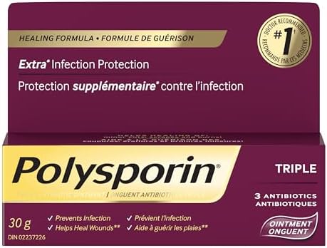 Polysporin® Triple Antibiotic Ointment – Seals Minor Cuts, Scrapes & Burns - 30g