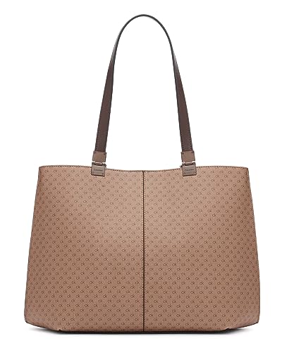 Image of Calvin Klein Women's Granite Geometric Tote Bag - Vegan Leather, Monogram, 3 Pockets