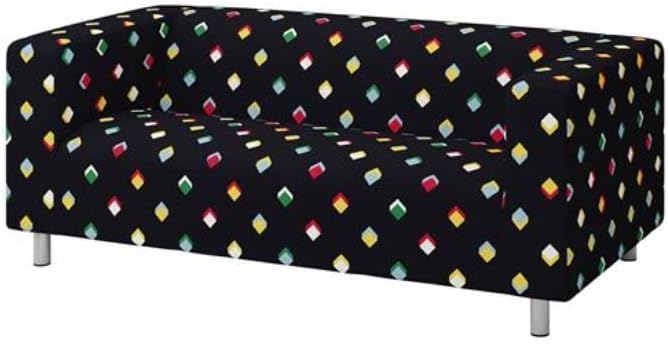 Replace Cover for IKEA Klippan Loveseat Sofa, Loveseat Sofa Cover Replacement Fit for IKEA Klippan Couch Cover… (Rotebro Multicolor)
