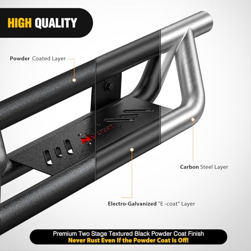 Image of Nilight Running Boards for 2009-2018 Dodge RAM 1500 2019 2020 2021 2022 2023 2024 1500 Classic Quad Cab Dual-Stage Textured Black Powder Coated Slip-Proof Side Step Nerf Bars
