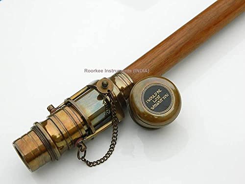 Decorative Cane, Walking Cane, Walking Stick, Carved Cane, Wood Cane, (Telescope (Color-Bronze)) #TOP2