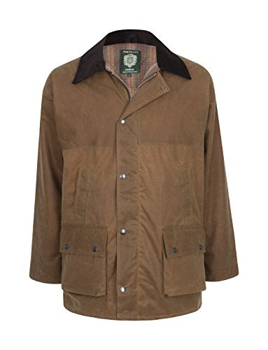 Portmann Premium Quality Padded Mens Wax Jacket Made in UK (XL, Tan)