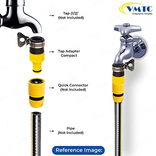 Image of VMTC Tap Connector Pair for 1 /2 inch Round Taps: Secure Connection, High-Pressure Resistant, Compatible with 1 /2-inch Pipes