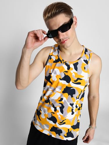 Image of Veirdo Men's Sleeveless Regular Fit Tshirt, All Over Printed Vest for Men, Cotton Sando for Beach Wear, Gym, Cycling, Running, & Other Sports (Available in Different Pattern)