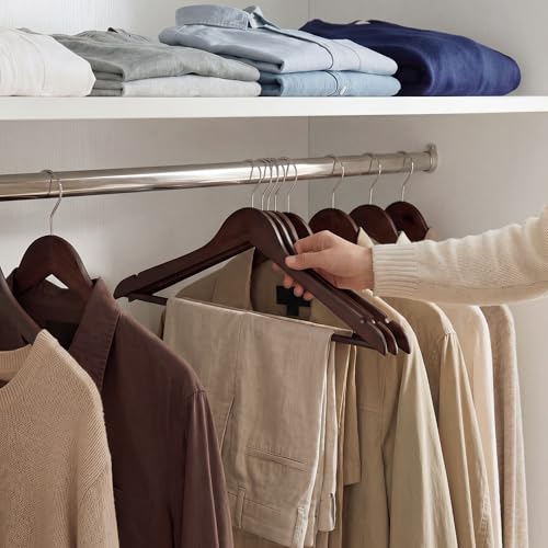 Image of StorageWorks Wooden Coat Hangers, 30 Pack Wood Clothes Hanger for Closet