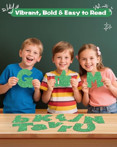 Image of 249 Pcs Glitter Bulletin Board Letters, Numbers and Punctuation 4 Inch