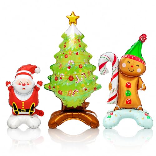 Christmas Standing Balloon Decoration Set with Santa, Tree and Gingerbread