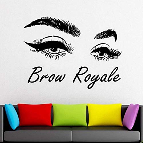 Preisvergleich Produktbild Brauen Beauty Salon Wandtattoo Fensteraufkleber Frau Gesicht Wimpern Wimpern Augenbrauen Abnehmbare Home Decals Dekor 42X56Cm