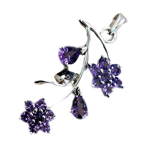 Collier améthyste véritable fleur en argent pour look féminin chic