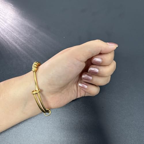 Ethlyn Claissic Jewelry Gold Plated Adjustable Beads Pixiu Bangle Bracelet Daily Versatile Accessory3