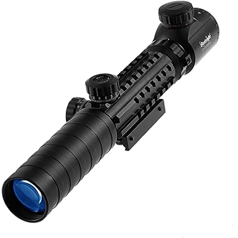 Paike 3-9x32 Hunting Rifle Scope Red/Green Dot Illuminated Sight Optics Tactical Sniper Scopes w/22mm Cover