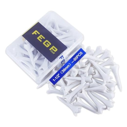 1 ½” Plastic Golf Tees - These Short Golf Tees are Perfect for Irons, Hybrids, Par Threes, Low Profile Woods, and The Driving Range -Pack of 50 Bulk White Durable 4 Prongs Plastic Tees