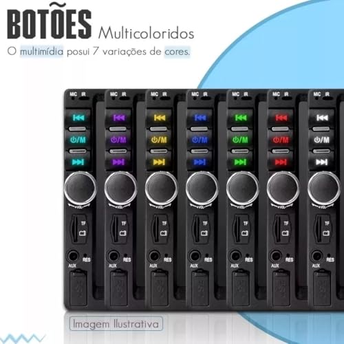 KIT Central Multimídia Universal 2 Din 7 Mp5 Bt Espelhamento G4 Gol/Saveiro/Parati - Sem Adaptação