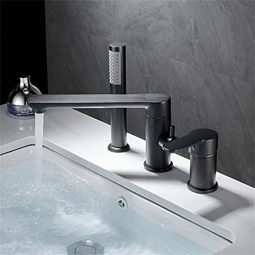 Robinet de baignoire cascade à long bec et douchette pour remplissage rapide - 5