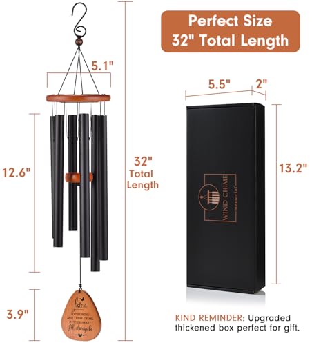 Image of AMBOBE Memorial Wind Chimes for Loss of Loved One, Sympathy Wind Chimes Gift, Bereavement Gifts, Beautiful Outdoor Garden Decor with Soothing Melodic Tones