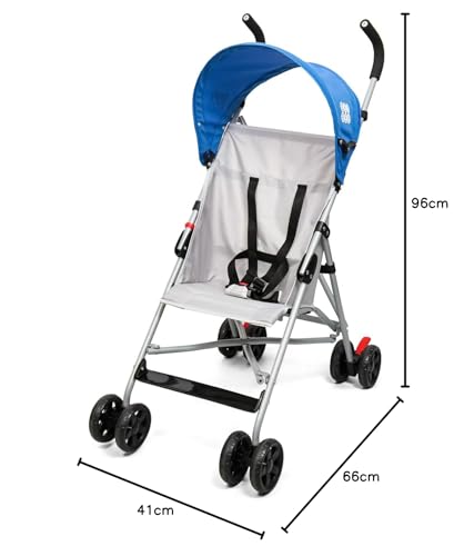 BeyBee Travel-Friendly Compact Baby Stroller Pram for Newborn Baby|with 5 Point Safety Harness, Adjustable seat Recline, with Canopy|Easy Foldable and Carry |Kids Age 0-2 Years, 15Kg Capacity (Blue) - Image 9 thumbnail