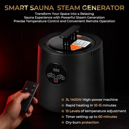 FOUBOX Portable Infrared Sauna Tent for Home & Indoor Use, 3L 1400W Steamr