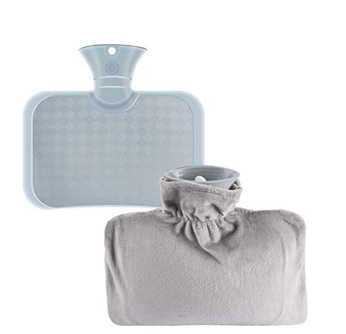 YUEHAPPY® Saco Térmico Semillas Con Forma Botella De Agua Caliente - Bolsa De Calor Para Calentar En Microondas - Cojín De Semillas Con Funda Lavable, Tela De Algodón 100%,Gris