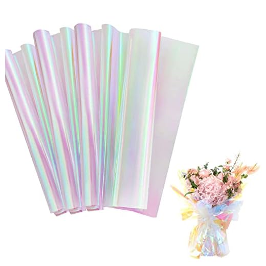GoldRock 20 Blätter Cellophanfolie Geschenkfolie Transparent,Transparentpapier Bunt,Regenbogen Geschenkpapier Rolle Weihnachten,Folie Zellophanfolie für Hochzeit,Blumenstrauß,Geschenk,Süßigkeitenpaket