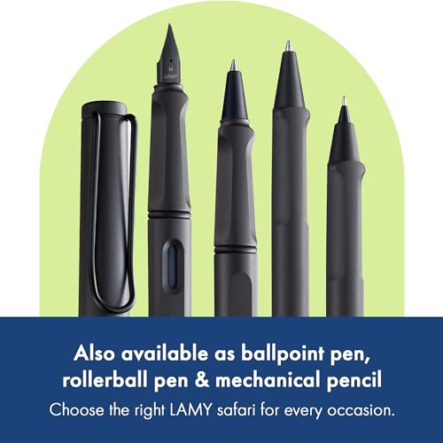 Image of LAMY safari umbra - Fountain Pen with ergonomic grip polished steel nib in size F - ideal for any Writing Calligraphy - including LAMY T 10 blue cartridge - Right-Handed.