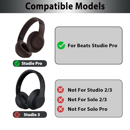 Coussinets Beats Studio Pro cuir protéiné mousse mémoire Adhiper marron - 2