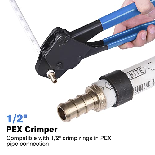 Yescom 1/2" Pex Crimper Copper Ring Plumping Crimps Crimping Tool With Go/No Go Gauge #TOP1