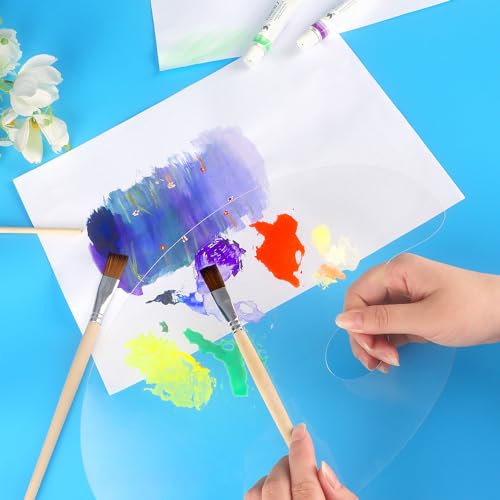 Image of Tamaki 2 Pack Acrylic Paint Palette, Paint Pallet 9.8 x 5.9 Inch | Clear Paint Tray Palette Easy Clean Non-Stick Artist Pallet for Oil Watercolor Craft DIY Art Painting Palette