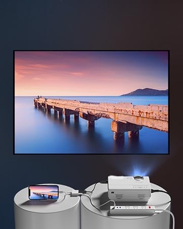 Mini Projector, 2025 Upgraded 14000L Portable Video Home Projector, HD 1080P Supported, Compatible with TV Stick, HDMI, USB, AV, Laptop, iPhone, Android Smartphone