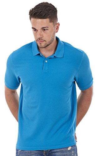 Polo de Manga Corta para Hombre - Algodón Puro - Azul Turquesa - L