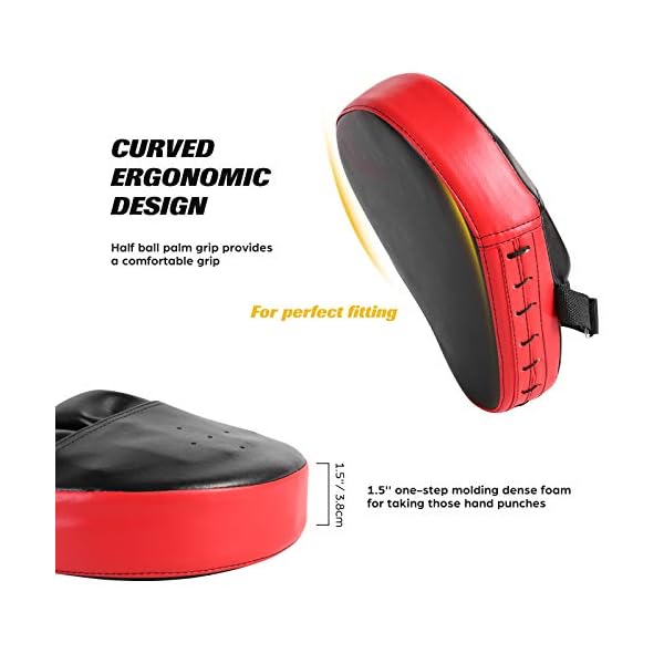 Odoland 7-in-1 Boxing Gloves and Punching Mitts Set for Kids, Boxing Mitts Focus Pads, Kids Boxing Gloves and Protect Sleeves, Reflex Balls Kit and Jumping Rope for MMA Training