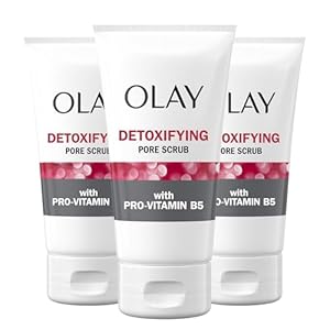 Facial Cleanser by Olay Regenerist, Detoxifying Pore Scrub & Exfoliator, 5 Oz (Pack of 3)