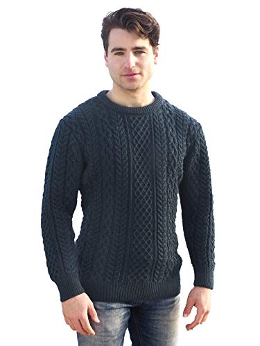 Aran Crafts Aran Crew Neck Sweater (100% Wool)2