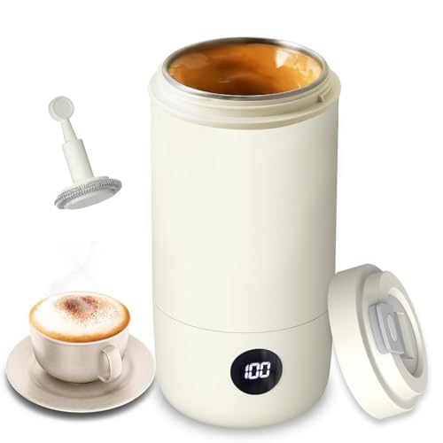 Bouilloire de voyage 400ml avec schumeur de lait chaud/froid, 3 niveaux de mélange, 6 niveaux de température, commande tactile avec affichage de température, cuvette...