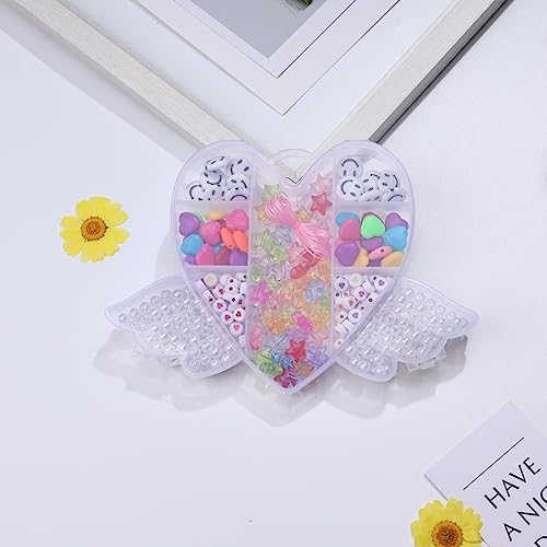 PAVELS Beads for Threading Children's Jewellery for Crafts DIY Heart Wings Heart Bead Set Gift Idea for Girls 4 5 6 7 8 9 10 Years - Image 4