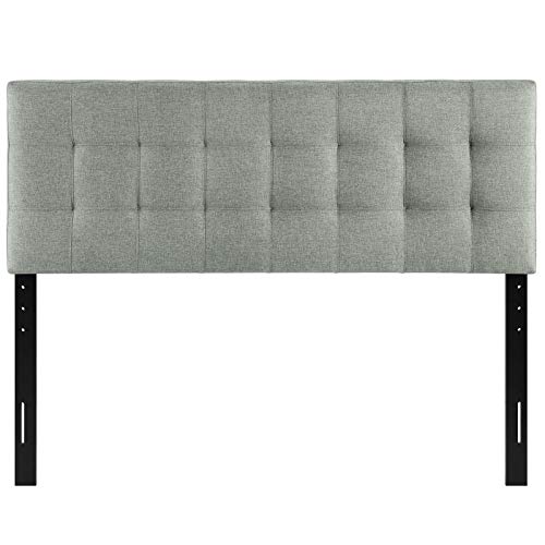 Image of Modway AMZ-5041 Lily Tufted Linen Fabric Upholstered Queen Headboard in Gray