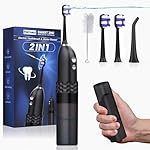 Electric Toothbrush with Water Flosser, 2 in 1 Cordless Toothbrush and Water Flosser Combo,Water Flosser for Travel and Home(Black)