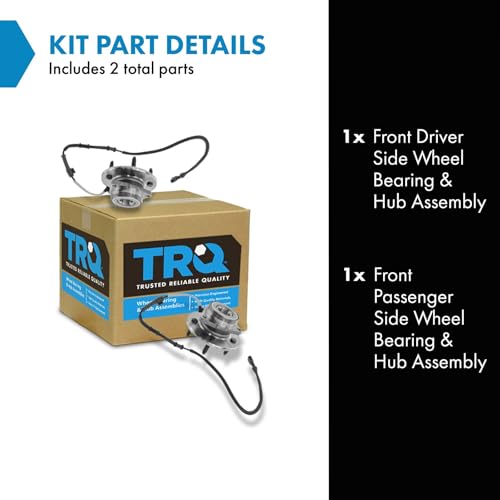 Image of TRQ 2 Piece Front Wheel Bearing & Hub Assembly Set 4WD Compatible with 2000-2004 Ford F-150 2004 F-150 Heritage