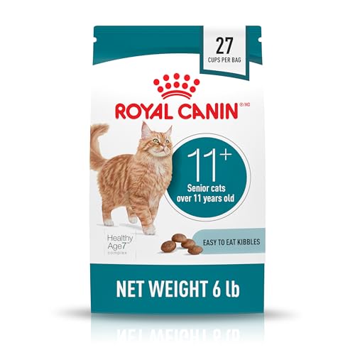 Royal Canin Feline Health Nutrition Aging 11+ Dry Cat Food for Seniors, Kibble Rich in Energy for Cats Over 11 Years, Supports Optimal Health & Vitality, 6 lb Bag