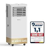 Aire Acondicionado Portátil 9000 BTU, 5 en 1 Pinguino Aire Acondicionado Portátil Bajo Consumo, Ar Condicionado Portátil Silencioso 55dB, Timer 24H, Cobertura 33 m², Kit Ventana Incluido, 10 AÑOS GAR