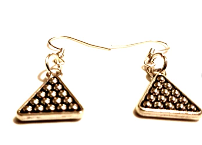 Snooker, Pool Triangle & Balls Earrings on Sterling Silver Hooks, Snooker Table, Billiards Table, Pool Table Earrings, World Championship
