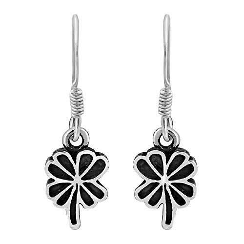 Boucles d'oreilles trèfle à quatre feuilles en argent sterling 925