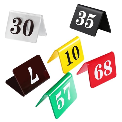 Dwustronne akrylowe stojaki na numery na stół - oznakowanie ślubne i restauracyjne (1-10 i 31-40) - idealne do kawiarni, barów i wydarzeń - wyświetlanie numeru recepcji