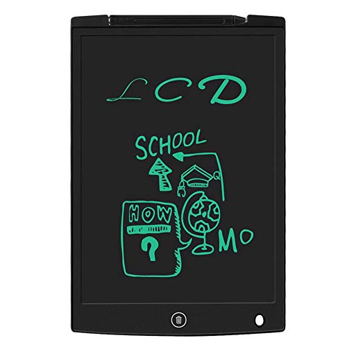 LCD-Schreibtafel, Elektronische Grafiktablett Schreibtafel, Kinder Graffiti Tragbares Reißbrett, Schulbüro Home Tablet,Schwarz,12inches