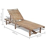 vidaXL Sonnenliege Bambus Gartenliege Pool Liegestuhl Relaxliege Strandliege - 6
