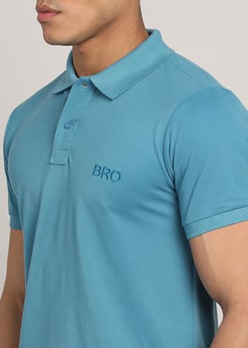 Image of INKKR Men Solid Polo Neck Cotton Blend Collar T-Shirt