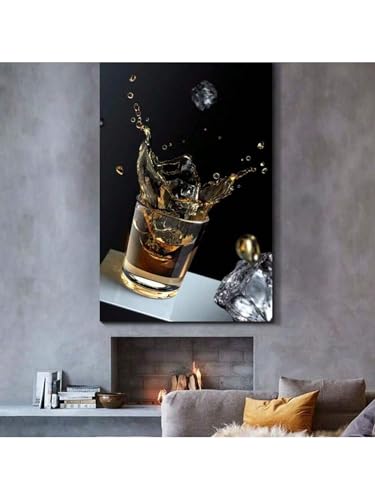 Art mural de vin et de whisky, tableau nature morte d'exception en 40x60 cm