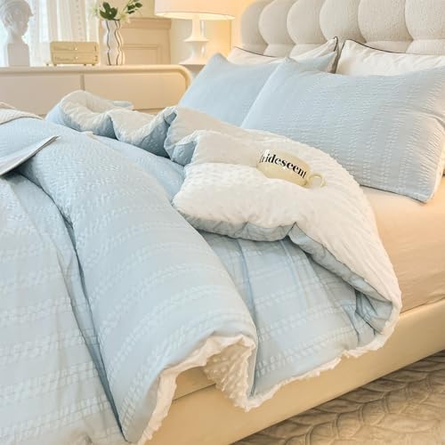 tohrisa Boho Comforter Set Full Size Striped Pleats Bohemian Seer...